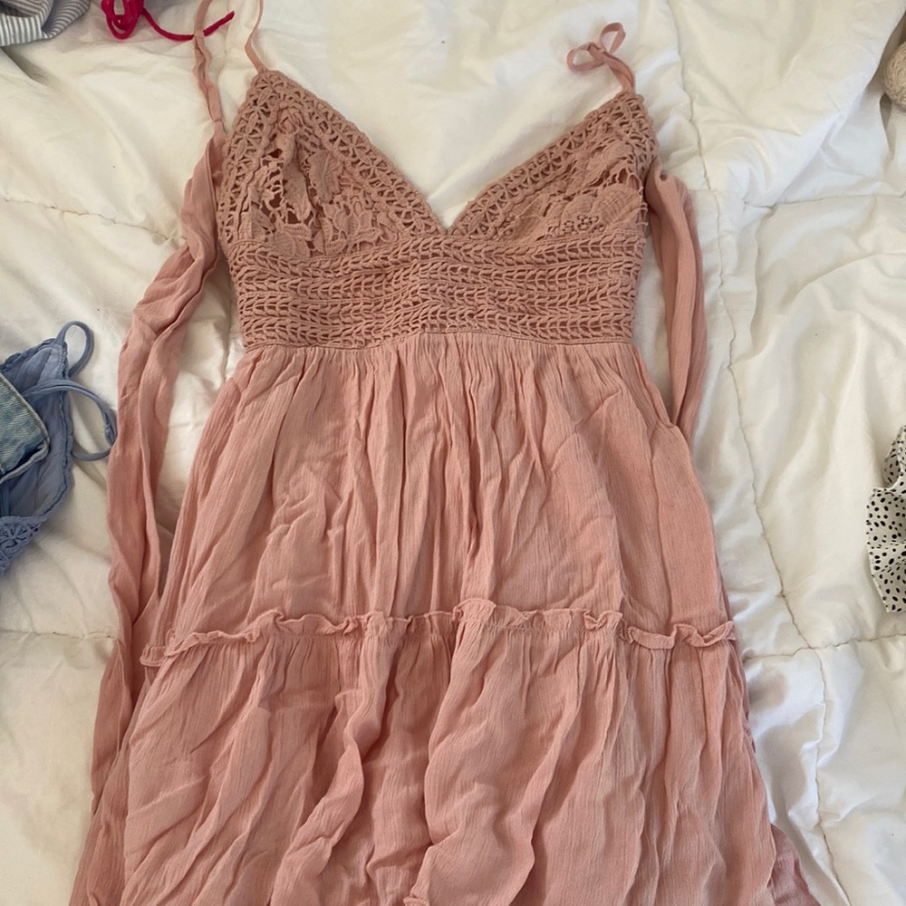 pink knit mini dress